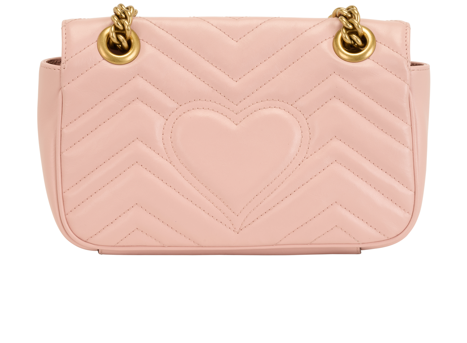 Small GG Marmont Shoulder Bag, &pound;650, Handbags, Pink, Leather, Back view